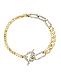 Elaine Dualtone Mixed Chain Toggle Bracelet