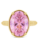 Sterling Silver Oval Cut Pink Sapphire CZ Cocktail Ring