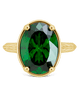 Sterling Silver Oval Cut Emerald CZ Cocktail Ring